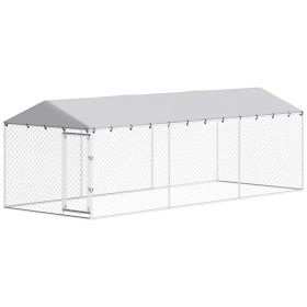 20 x 7.5 x 6.5 Dog Kennel Outdoor for Small Medium Large Dogs with Waterproof Roof, Silver (Option: Silver-1860x415x160 mm)