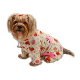 Yummy Strawberry Fleece Turtleneck Pajamas (size: XS)