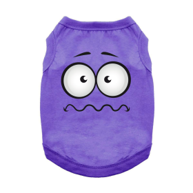 Nervous Face Dog Shirt (Color: Ultra Violet, size: X-Small)
