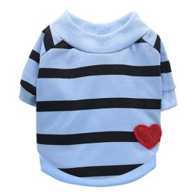 Jarre Aero Bull Pug Puppy Clothes Teddy Milk Cat Pet Spring And Summer Thin Small Dog Puppy (Option: Blue-L)